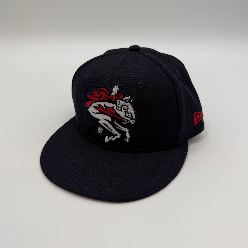 New Era Mens 7 Fitted Hat Black Calgary Stampeders CFL 59FIFTY Cap